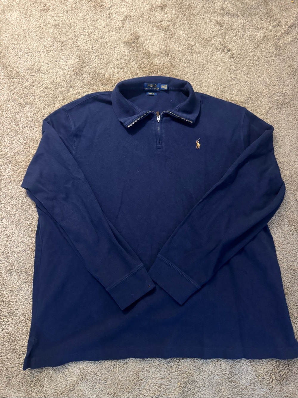 Polo by Ralph Lauren Navy Long-Sleeve Quarter Zip Pullover